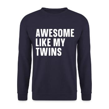 Fantastisch Wie Meine Zwillinge - Unisex Pullover - Navy - Vorne - Alina (178cm) & Michal (187cm)