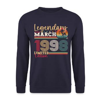 25e anniversaire Mann Awesome March né en 1998 - Sweat-shirt Unisexe - marine - Devant - Alina (178cm) & Michal (187cm)