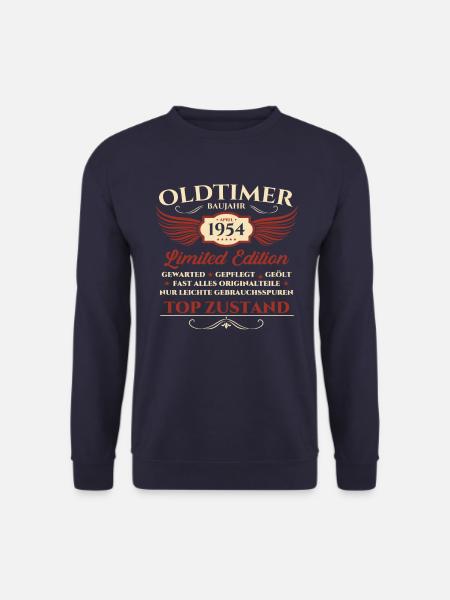69. Geburtstag Mann Oldtimer April Jahrgang 1954 - Unisex Pullover - Navy