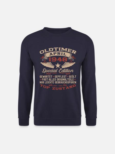 75. Geburtstag Mann Oldtimer April Jahrgang 1948 - Unisex Pullover - Navy
