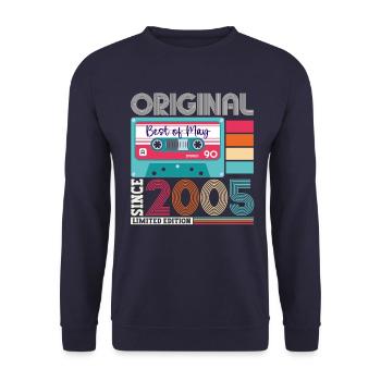 18 Birthday Man Woman Cassette May Vintage 2005 - Unisex Sweatshirt - navy - Front - Alina (178cm) & Michal (187cm)