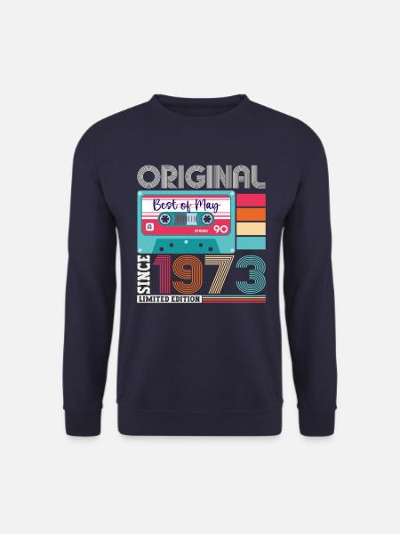 50 Geburtstag Mann Frau Kassette May Jahrgang 1973 - Unisex Pullover - Navy