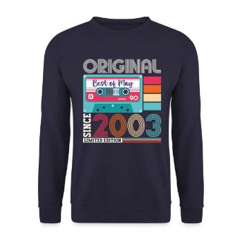 20 Birthday Man Woman Cassette May Vintage 2003 - Sweat-shirt Unisexe - marine - Devant - Alina (178cm) & Michal (187cm)