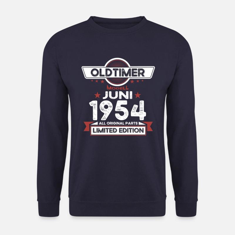 70. Geburtstag Mann Oldtimer Juni Jahrgang 1954 - Unisex Pullover - Navy