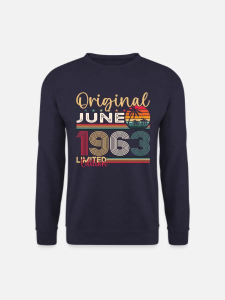 60. Geburtstag Mann Juni Jahrgang 1963 Original - Unisex Pullover - Navy