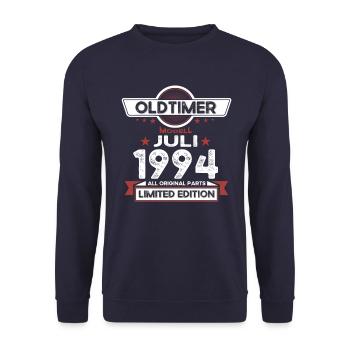 29th Birthday Man Oldtimer Juillet 1994 - Sweat-shirt Unisexe - marine - Devant - Alina (178cm) & Michal (187cm)