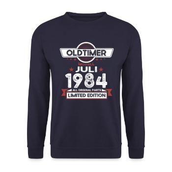 39th Birthday Man Oldtimer Juillet 1984 - Sweat-shirt Unisexe - marine - Devant - Alina (178cm) & Michal (187cm)