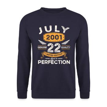 22nd Birthday Man Legendary July Vintage 2001 - Unisex Sweatshirt - navy - Front - Alina (178cm) & Michal (187cm)