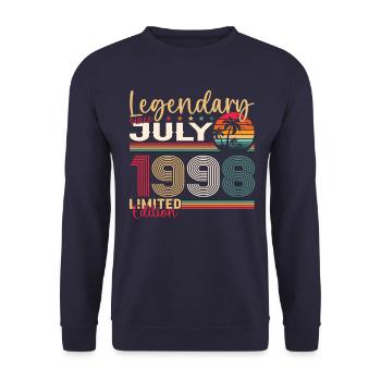 25th Birthday Man Legendary July Vintage 1998 - Unisex Sweatshirt - navy - Front - Alina (178cm) & Michal (187cm)