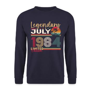 39e anniversaire Homme légendaire Juillet Né en 1984 - Sweat-shirt Unisexe - marine - Devant - Alina (178cm) & Michal (187cm)