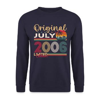 17th Birthday Man Original July Vintage 2006 - Unisex Sweatshirt - navy - Front - Alina (178cm) & Michal (187cm)