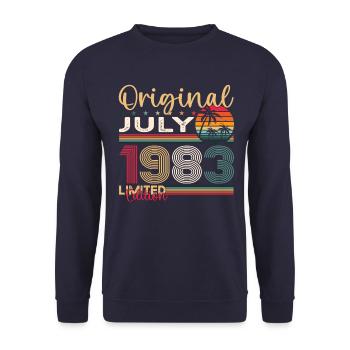 40th Birthday Man Original July Vintage 1983 - Unisex Sweatshirt - navy - Front - Alina (178cm) & Michal (187cm)