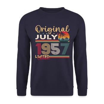66th Birthday Man Original Juillet 1957 - Sweat-shirt Unisexe - marine - Devant - Alina (178cm) & Michal (187cm)
