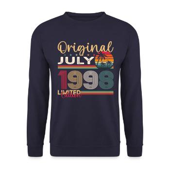 25th Birthday Man Original July Vintage 1998 - Unisex Sweatshirt - navy - Front - Alina (178cm) & Michal (187cm)