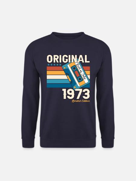 50. Geburtstag Mann Juli Jahrgang 1973 Kassette - Unisex Pullover - Navy
