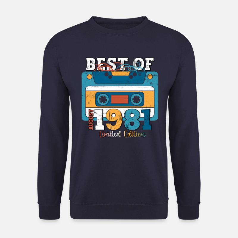 42. Geburtstag Mann August Jahrgang 1981 Kassette - Unisex Pullover - Navy