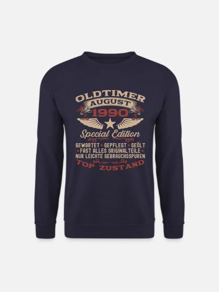 33. Geburtstag Mann Oldtimer August Jahrgang 1990 - Unisex Pullover - Navy