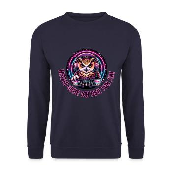 Aujourd’hui, je donne le ton à Owl - Sweat-shirt Unisexe - marine - Devant - Alina (178cm) & Michal (187cm)