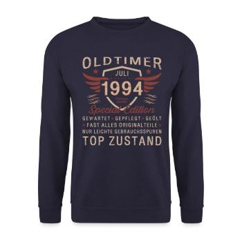 30. Geburtstag Oldtimer Juli 1994 Jahrgang 1994 - Unisex Pullover - Navy - Vorne - Alina (178cm) & Michal (187cm)