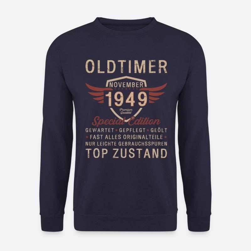 75. Geburtstag Oldtimer November 1949 Jahrgang 49 - Unisex Pullover - Navy