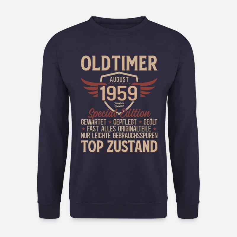 66. Geburtstag Oldtimer August Jahrgang 1959 - Unisex Pullover - Navy