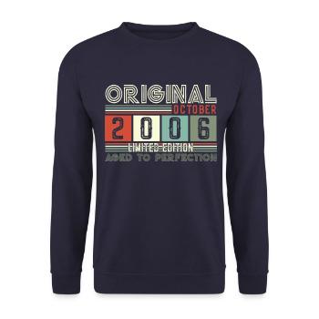 Original October 2006 16th Birthday Gift Cool - Unisex Sweatshirt - navy - Front - Alina (178cm) & Michal (187cm)