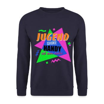 Jugend ohne Handy - Ich war dabei - Unisex Pullover - Navy - Vorne - Alina (178cm) & Michal (187cm)