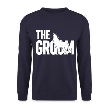 The Groom - Der Bräutigam - Unisex Pullover - Navy - Vorne - Alina (178cm) & Michal (187cm)