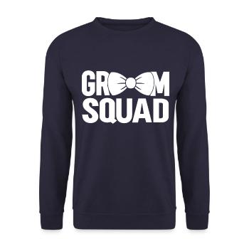 Groom Squad - Unisex Pullover - Navy - Vorne - Alina (178cm) & Michal (187cm)