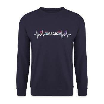 Champignon magique Psychédélique Heartbeat Champignon - Sweat-shirt Unisexe - marine - Devant - Alina (178cm) & Michal (187cm)