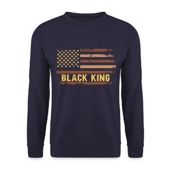 Black King - Unisex Sweatshirt - navy - Front - Alina (178cm) & Michal (187cm)