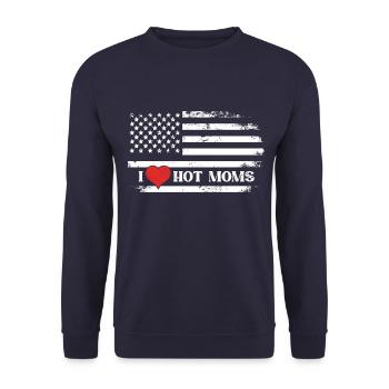 J’aime les mamans chaudes - Sweat-shirt Unisexe - marine - Devant - Alina (178cm) & Michal (187cm)