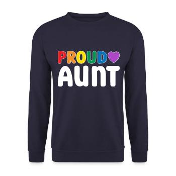 Proud Aunt LGBT - Unisex Sweatshirt - navy - Front - Alina (178cm) & Michal (187cm)