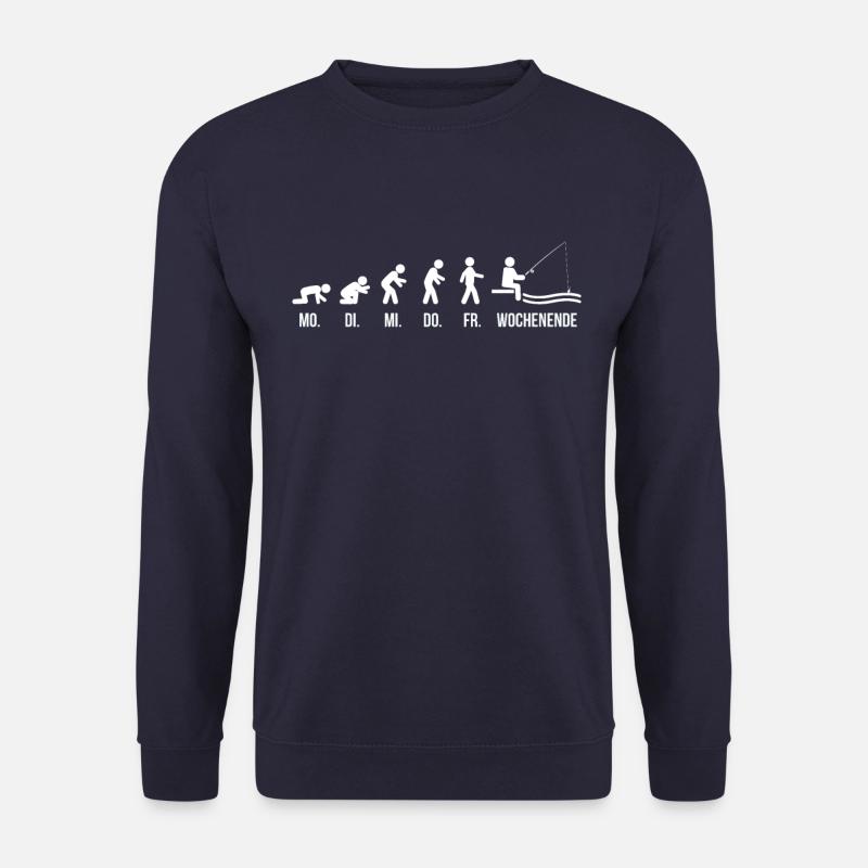 Angler Shirt Wochenende Woche Evolution Angeln - Unisex Pullover - Navy