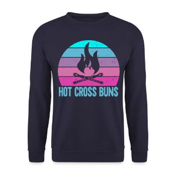 Hot Cross Buns - Unisex Sweatshirt - navy - Front - Alina (178cm) & Michal (187cm)