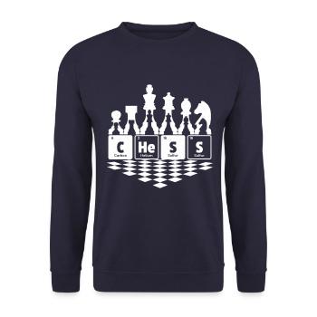 Chess Game - Chess Chess Chess Periodic Table - Unisex Sweatshirt - navy - Front - Alina (178cm) & Michal (187cm)