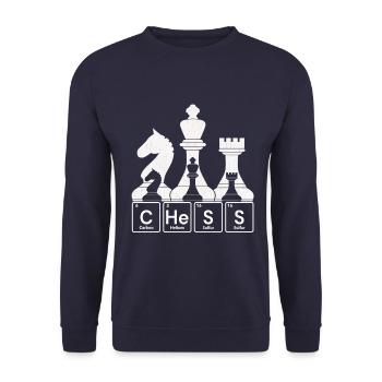 Chess - Chess Periodic Table - Unisex Sweatshirt - navy - Front - Alina (178cm) & Michal (187cm)