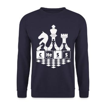 Chess - Chess Chess Periodic Table - Unisex Sweatshirt - navy - Front - Alina (178cm) & Michal (187cm)
