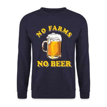 Farmers Protest - No Farms No Beer - Unisex Sweatshirt - navy - Front - Alina (178cm) & Michal (187cm)