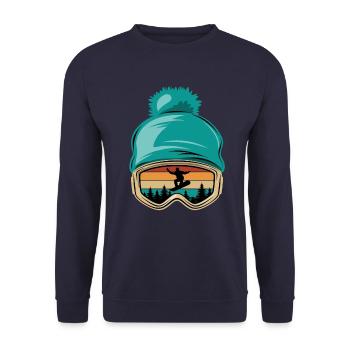 Snowboard, Halfpipe, Wintersport, Skibrille - Unisex Pullover - Navy - Vorne - Alina (178cm) & Michal (187cm)