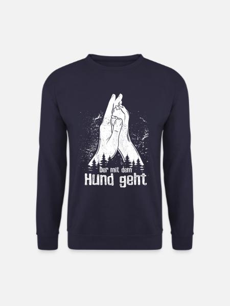 Der mit dem Hund geht - Hand + Hundepfote - Unisex Pullover - Navy