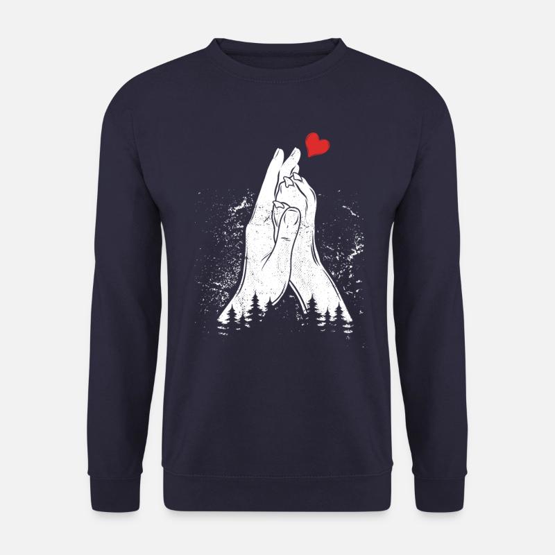Herz + Hand + Hundepfote - High Five - Hunde Fan - Unisex Pullover - Navy