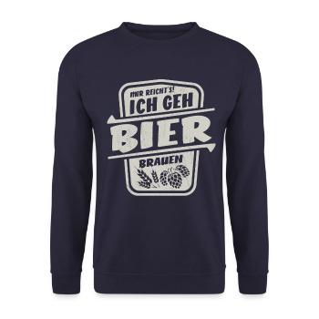 Mir reicht's ich geh Bier brauen - Brauer Spruch - Unisex Pullover - Navy - Vorne - Alina (178cm) & Michal (187cm)