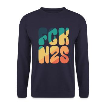 FCK NZS - Gegen Rechts - Nie wieder ist jetzt - Unisex Pullover - Navy - Vorne - Alina (178cm) & Michal (187cm)