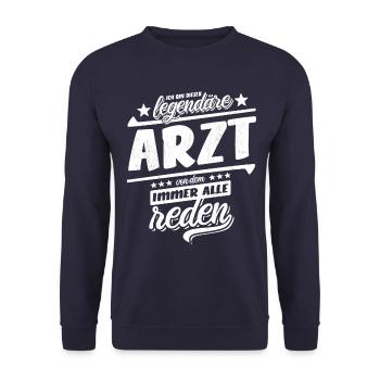 Ich bin dieser legendäre Arzt, von dem alle reden - Unisex Pullover - Navy - Vorne - Alina (178cm) & Michal (187cm)