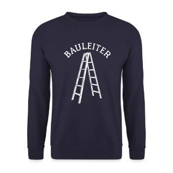 Bauleiter - Baustelle - Leiter Wortspiel - Unisex Pullover - Navy - Vorne - Alina (178cm) & Michal (187cm)