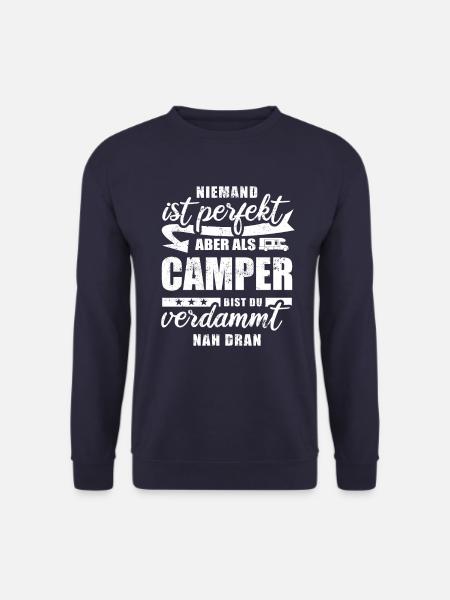 Niemand ist perfekt - Camper - Camping - Spruch - Unisex Pullover - Navy