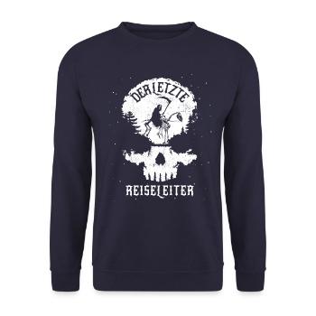 Totenkopf - Der letzte Reiseleiter - Sensemann - Unisex Pullover - Navy - Vorne - Alina (178cm) & Michal (187cm)
