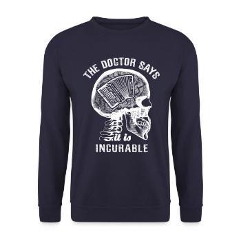The doctor says it's incurable - accordion - Unisex Pullover - Navy - Vorne - Alina (178cm) & Michal (187cm)