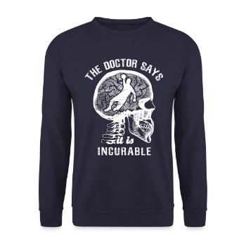 The doctor says it's incurable - handball - Unisex Sweatshirt - navy - Front - Alina (178cm) & Michal (187cm)